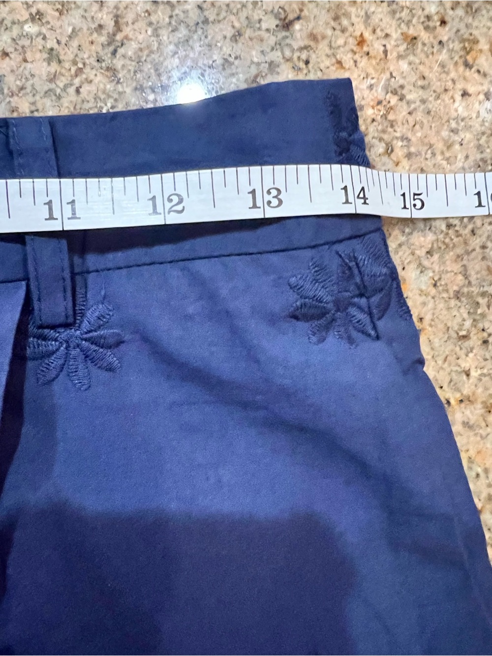 COMMENSE Eyelet Embroidered Cotton Halter Top & Tie-Cuff Pants Set Navy Sm NWT - Picture 11 of 15